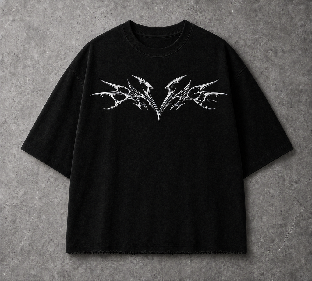 SAVAGE  Distressed Boxy Oversized Tee